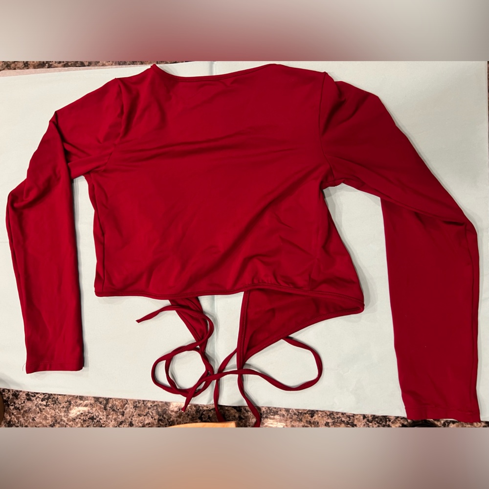 Red wrap top - Picture 3 of 4